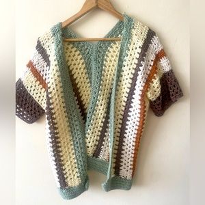 Hand crochet/ knit  cardigan Sz small and medium